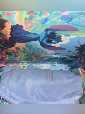 Disney Stitch Plush Blanket - Light Blue